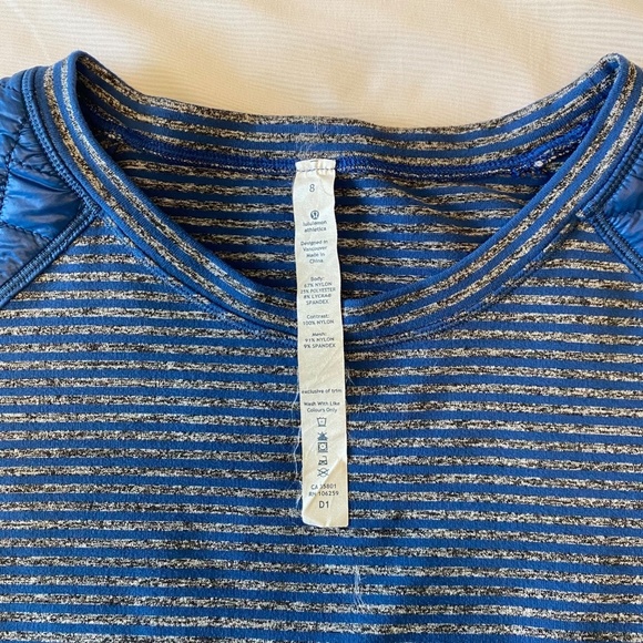 Lululemon Run Ice Queen‎ Long Sleeve Blue Gray Size 8 - Picture 7 of 8
